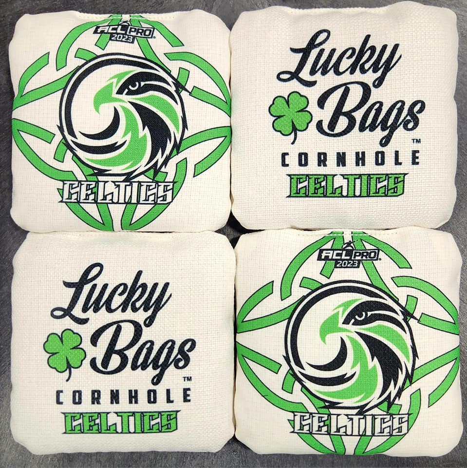 Lucky Bags Cornhole Celtics - White and Green