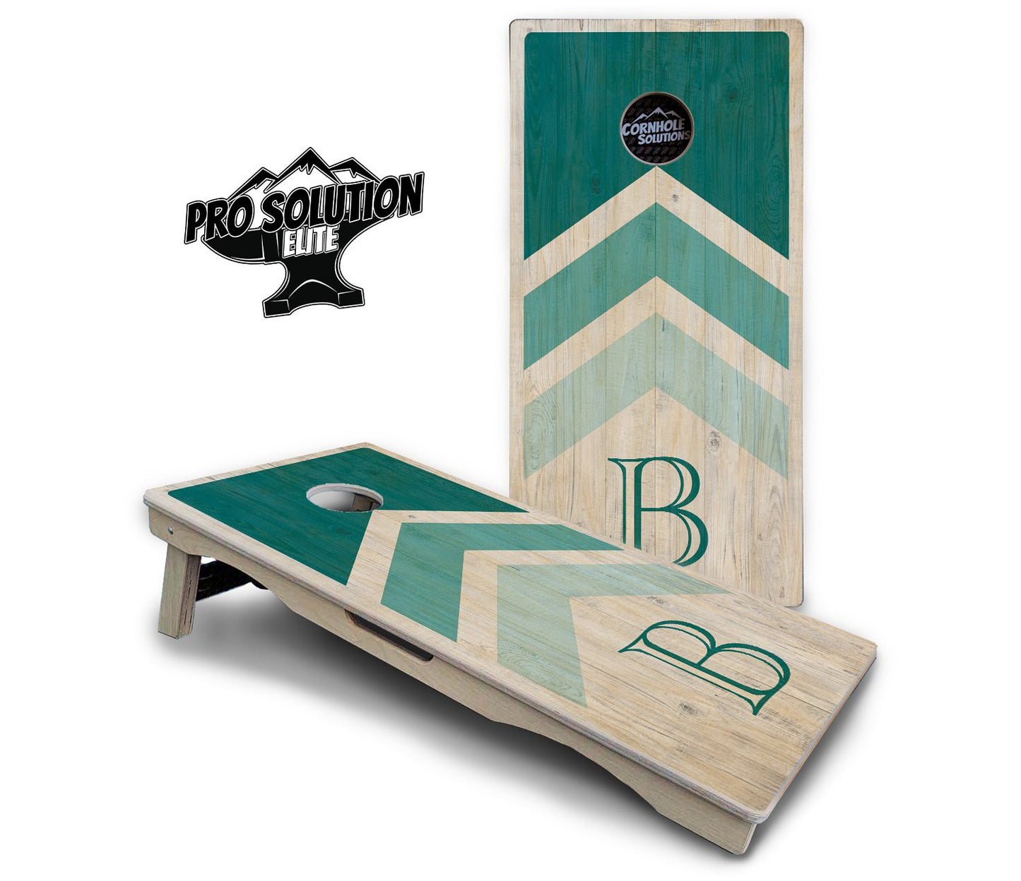 Teal Wedding Arrows Cornhole Boards - Pro Elite Series