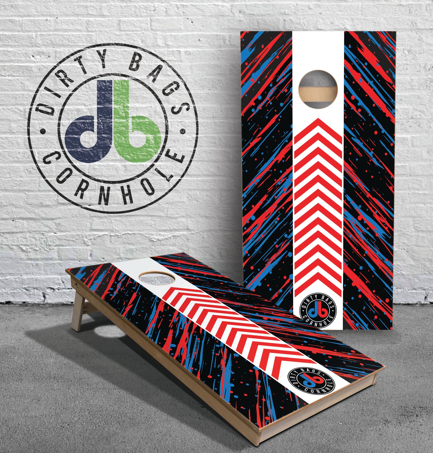 Professional Cornhole Boards - db Arrows Red And Blue