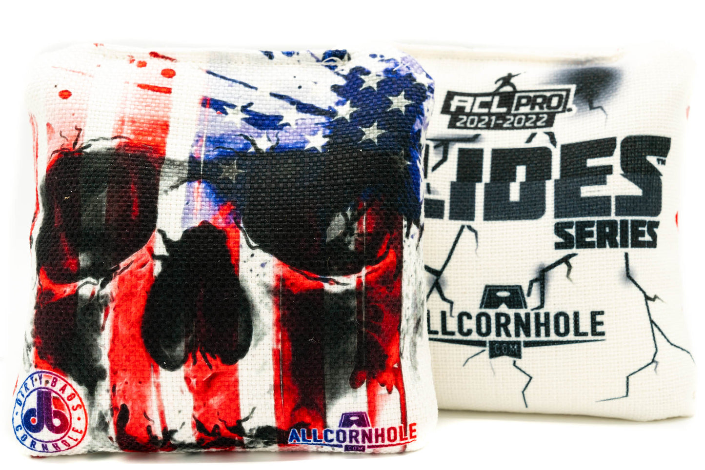 All Slides - American Cornhole Bags - USA Flag Skull (Set of 4 Bags