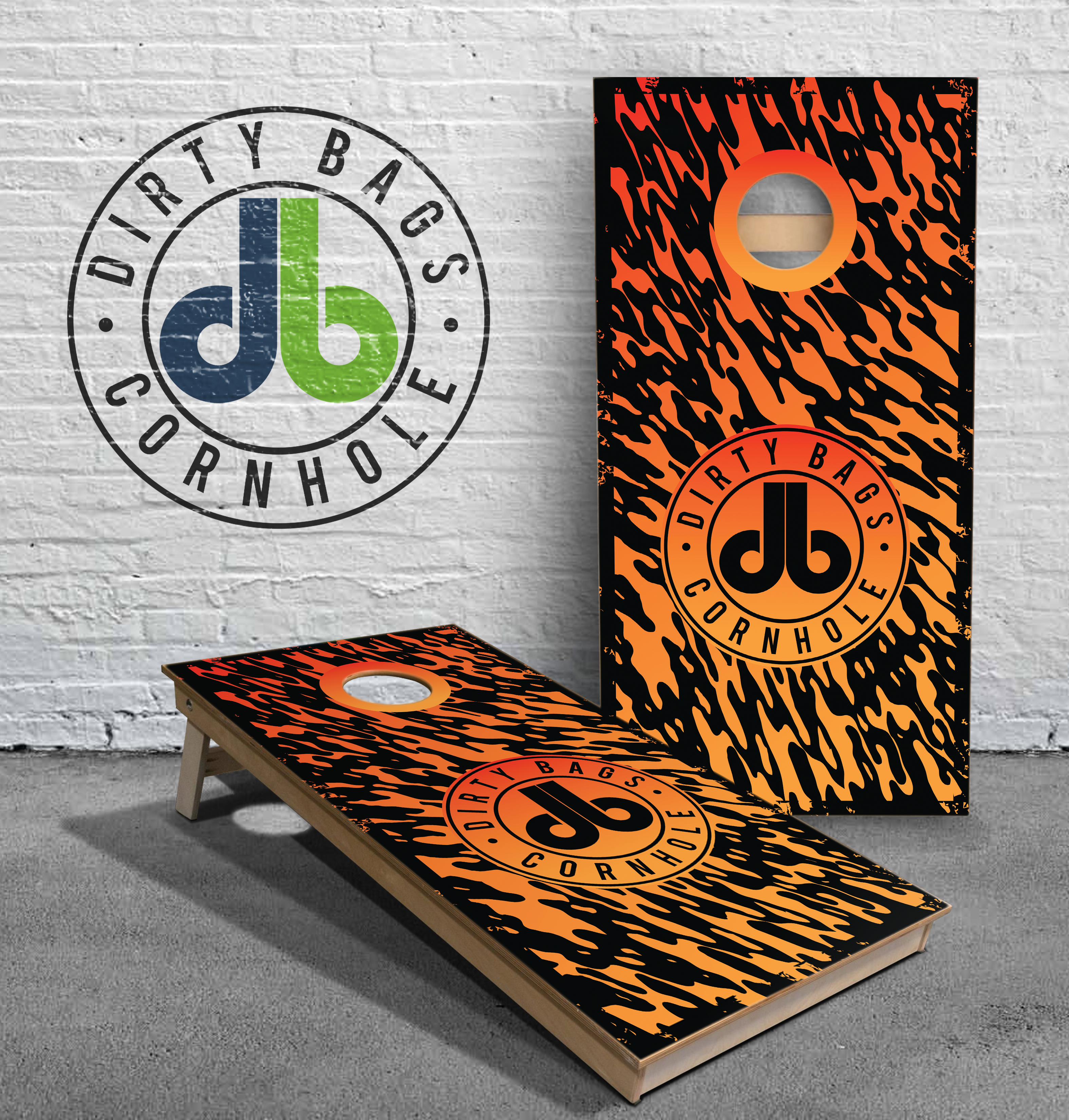Professional Cornhole Boards - DB Fire and Lava – Dirty Bags Cornhole