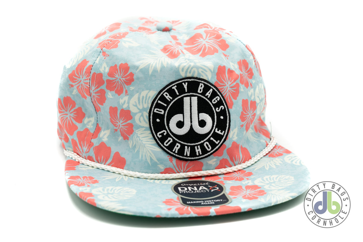 Floral Skate Style db Hat - Blue