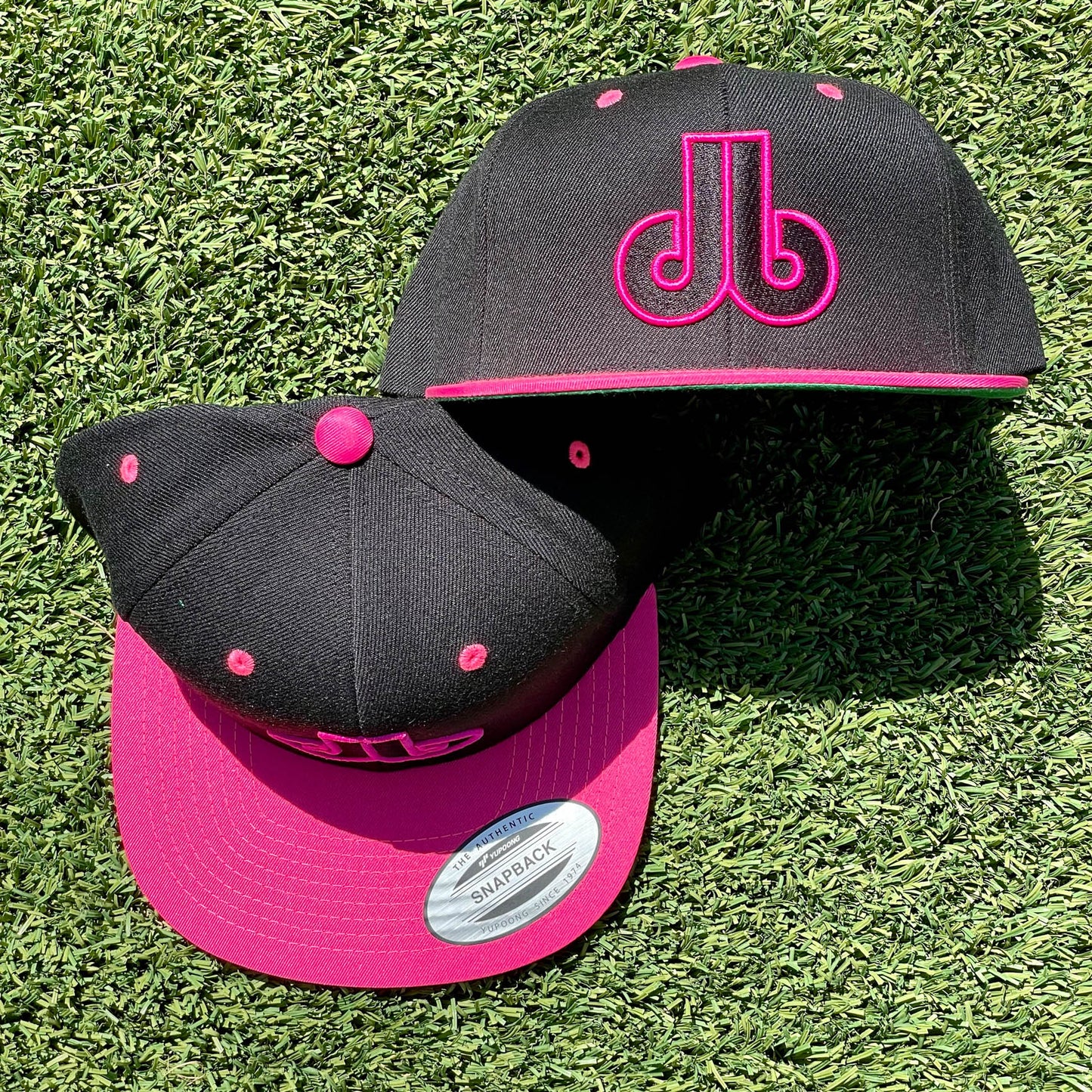 db hat - Two Tone - Black and Pink