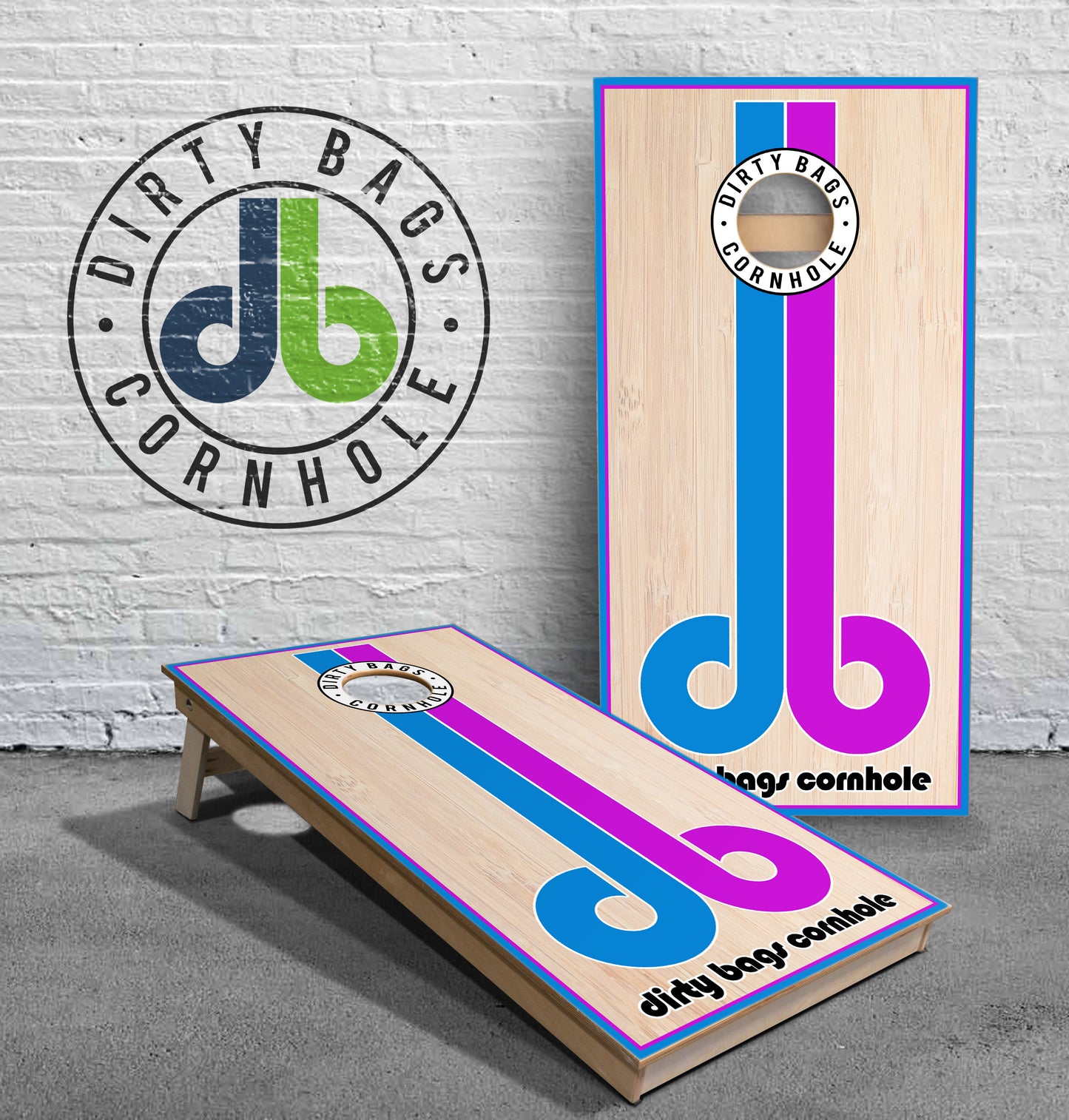 ACL Cornhole Boards -db Pink / Turquoise