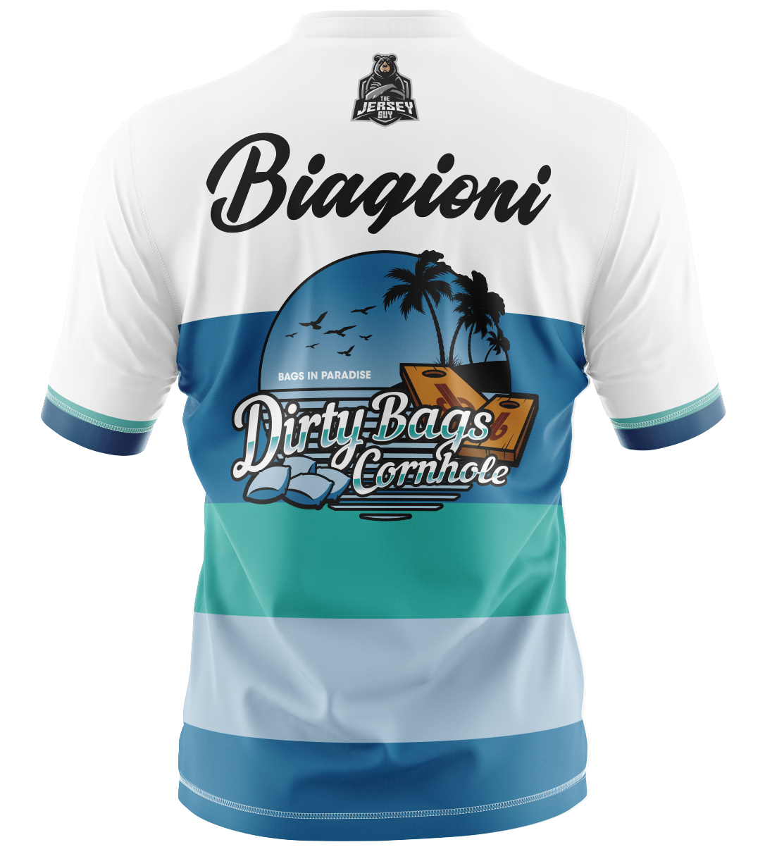 Dirty Bags Cornhole Jersey - "Bags in Paradise" (Blue)