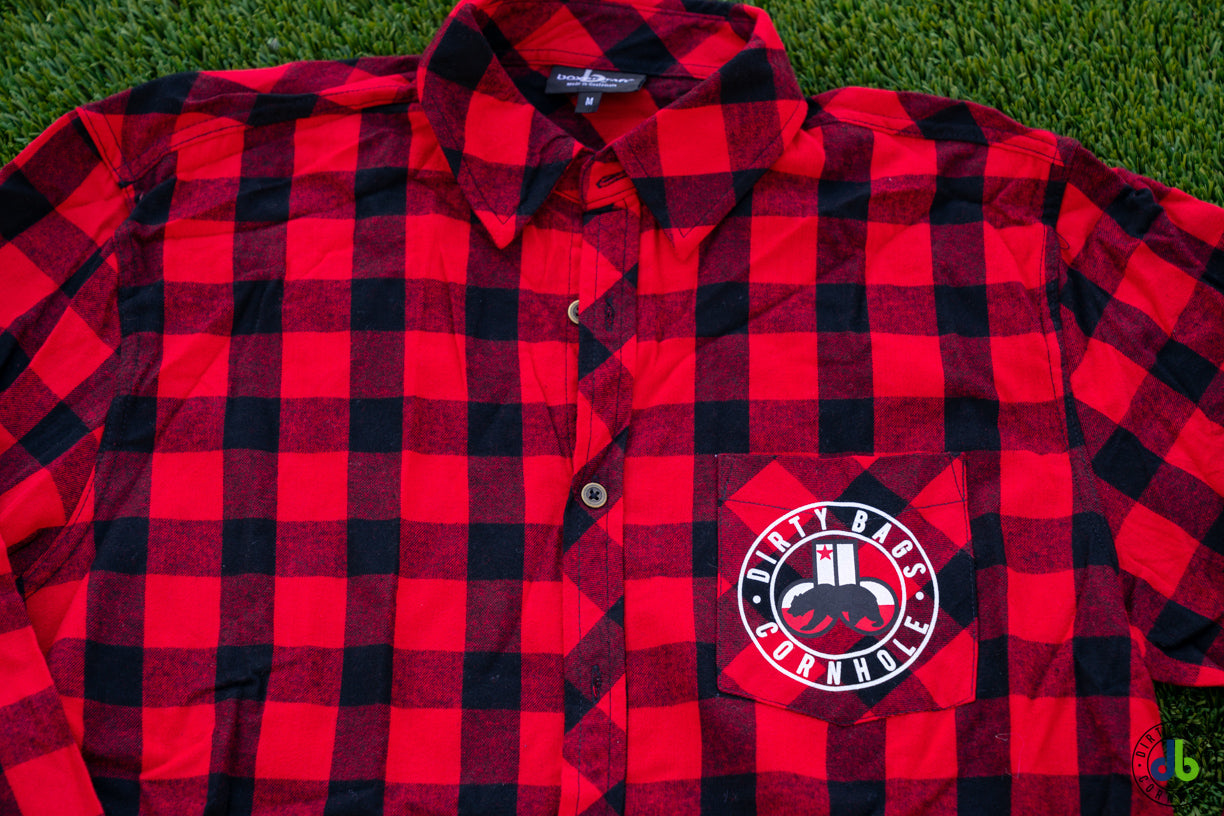 Dirty Bags Cornhole Flannel - Red / Black