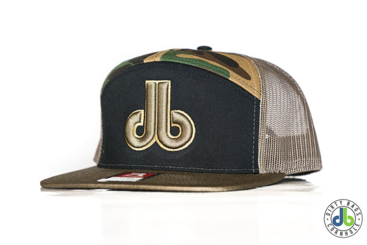 db Hat – 7 Panel Tan Camo