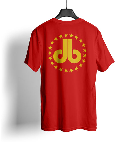 Cornhole T Shirt - Red with Gold Stars