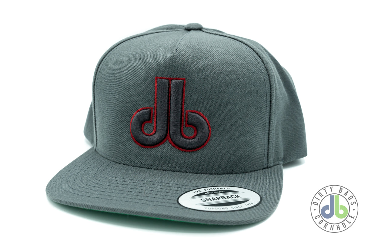 Hat - Dark Gray db with Red Outline