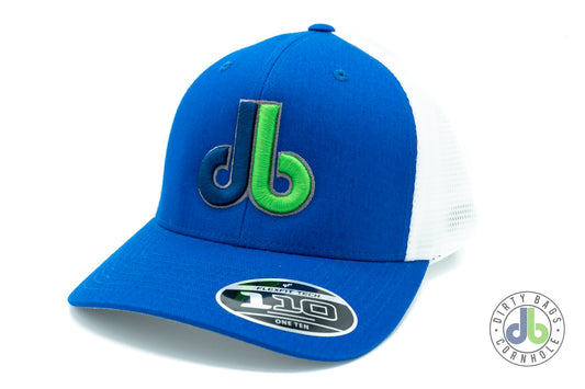 Hat - Royal / White Mesh Blue, Green Silver db