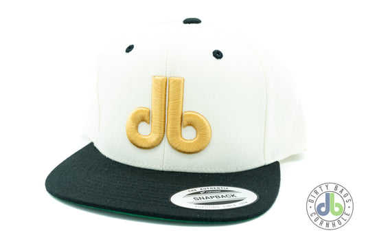 Hat - Two Tone White and Black with Gold db