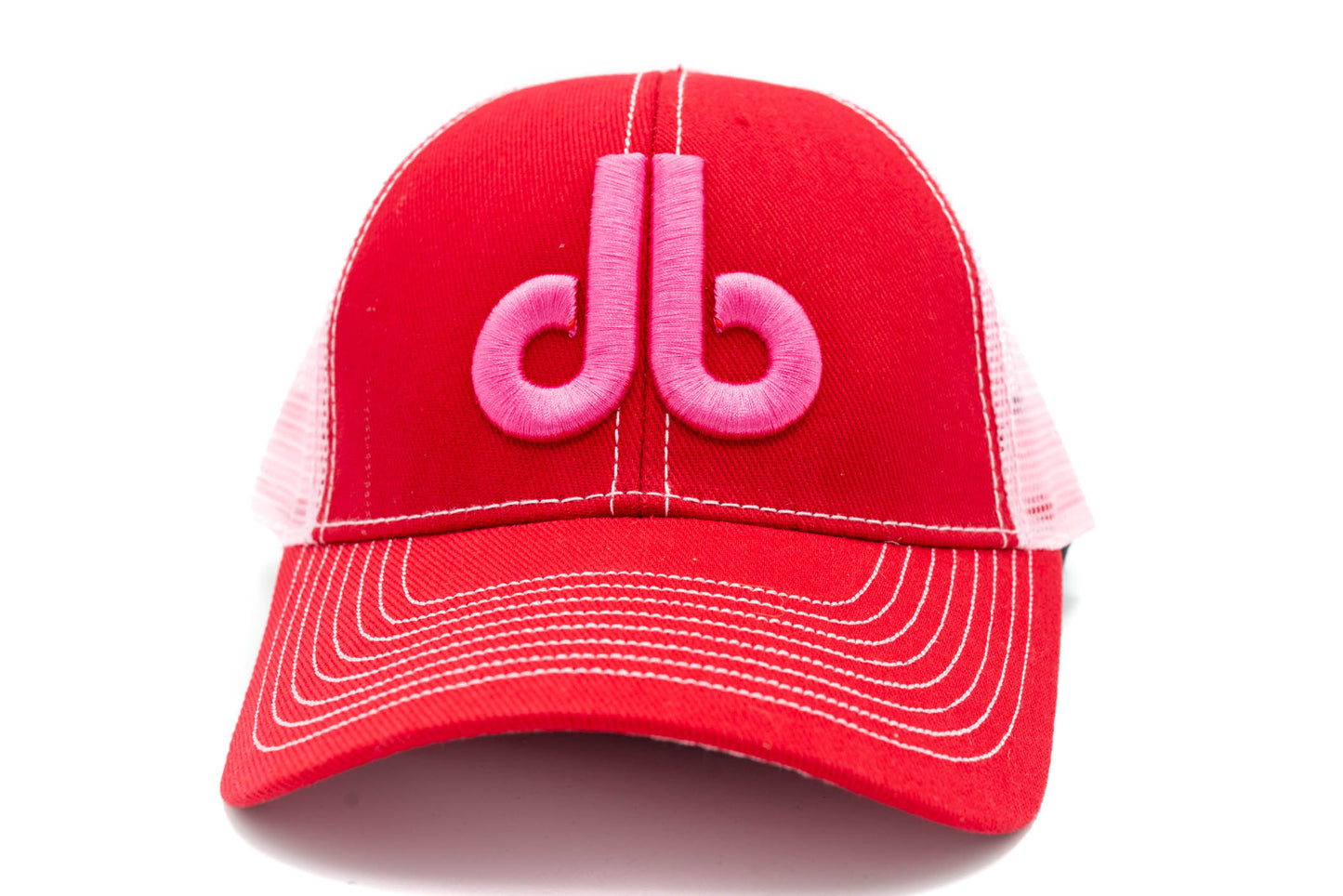 Ladies Cornhole Hat - Pink and Red Trucker