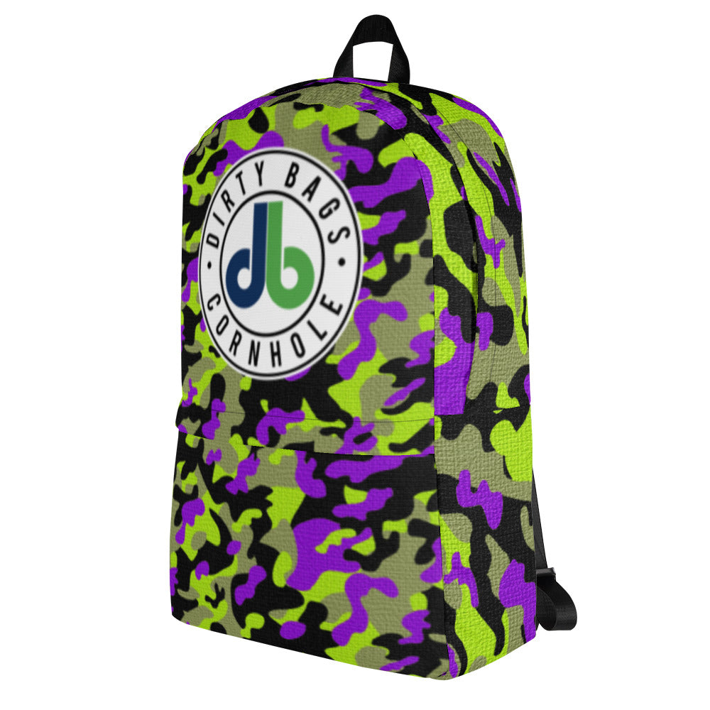 DBC Camo Backpack Green and Purple