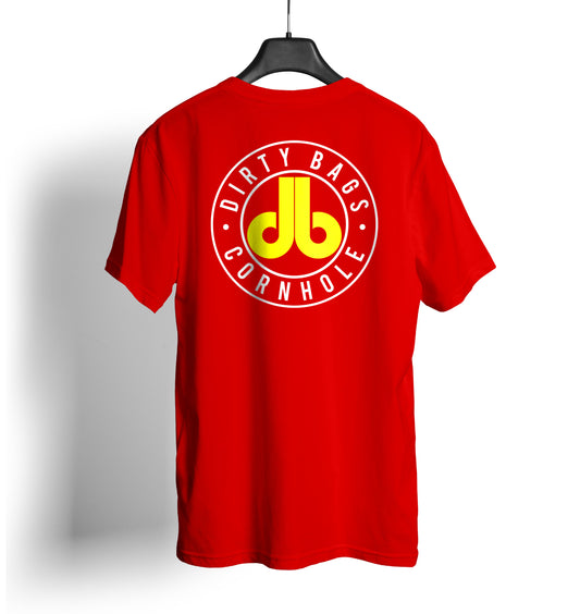 db Cornhole T Shirt - Red and Yellow