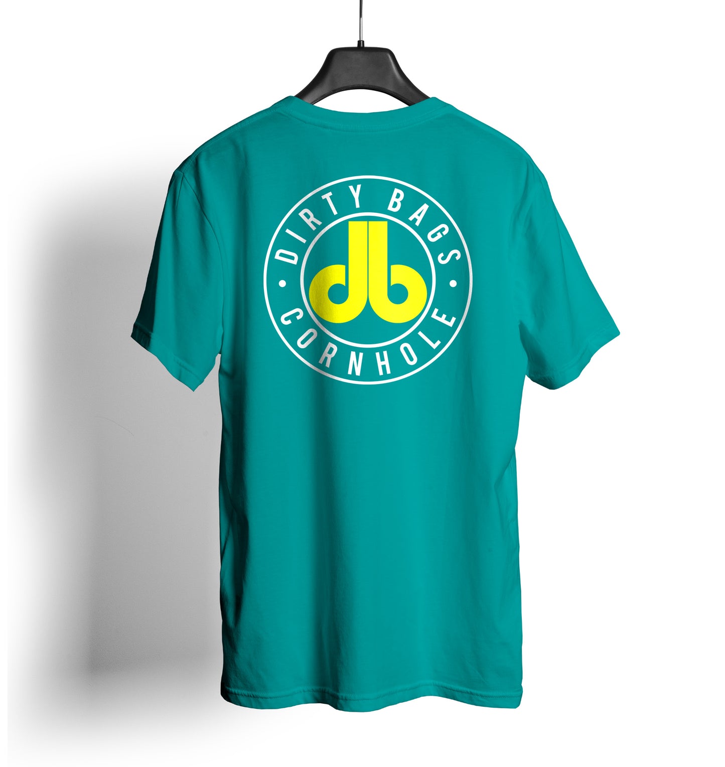 db Cornhole T Shirt - Turquoise and Yellow