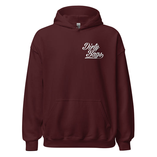 Dirty Bags Script Hoodies - White